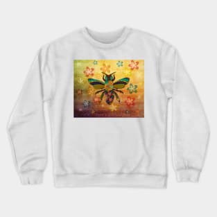 Bee and flowers boho design Crewneck Sweatshirt